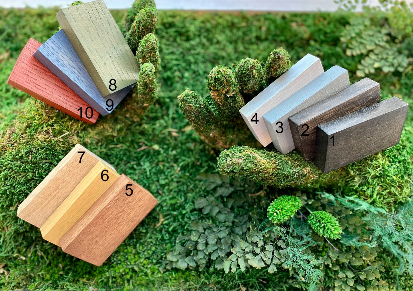 3D-Wanddekoration aus konserviertem Moos: Naturholz, grüne und gelbe Kunst – das perfekte Weihnachtsgeschenk!