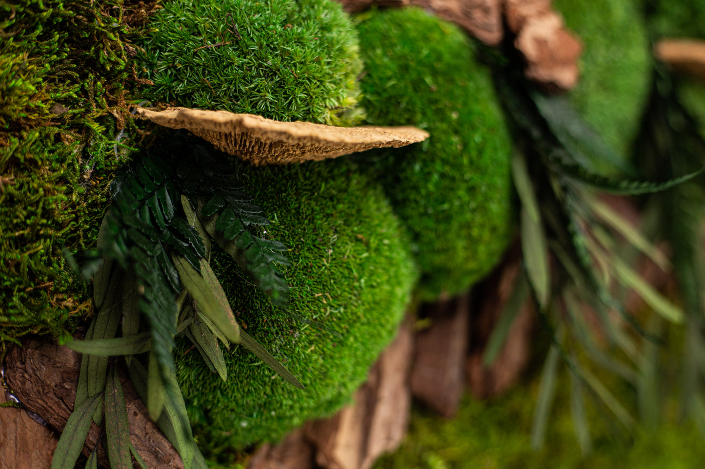 Wunderschöne grüne Wanddekoration aus konserviertem Moos mit LED-Beleuchtung, gerahmte Pflanzen-Wanddekoration