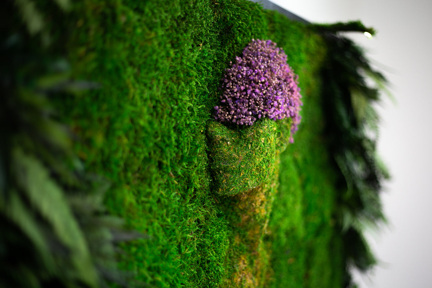 Luxuriöse grüne Wandkunst, weibliches Kunstwerk, konserviertes Moospaneel mit LED-Beleuchtung, gerahmte Moos-LED-Wandhängepflanze, Heimdekoration, Geschenk für Zuhause