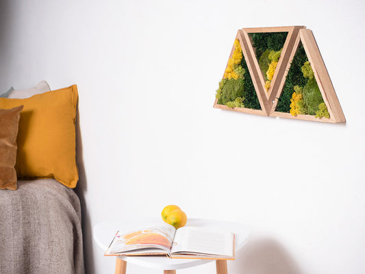 Minimalistische Moos-Wanddekoration, stabilisierte botanische Mooskunst